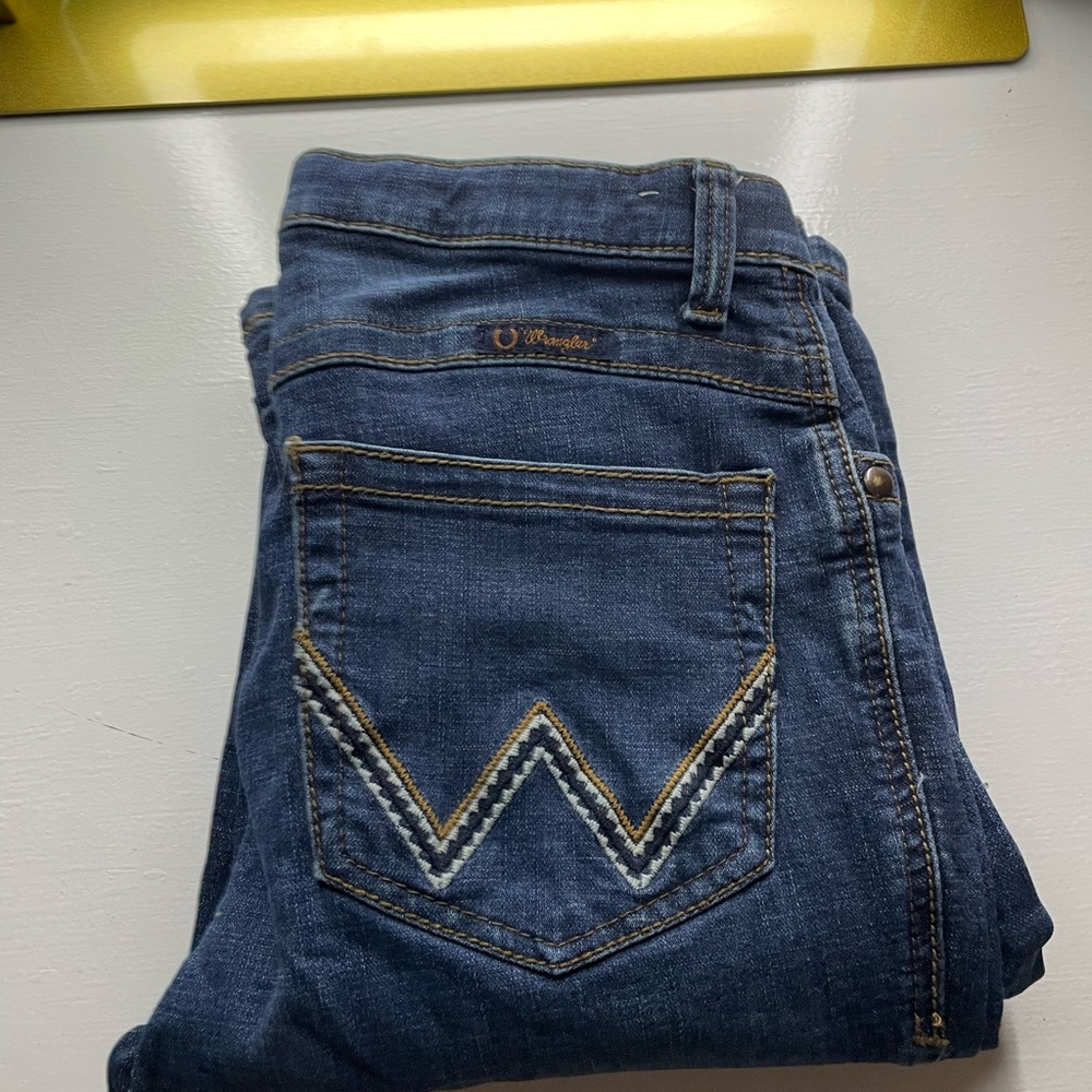 Wrangler Blue Boot Cut Jeans with Signature Stitching